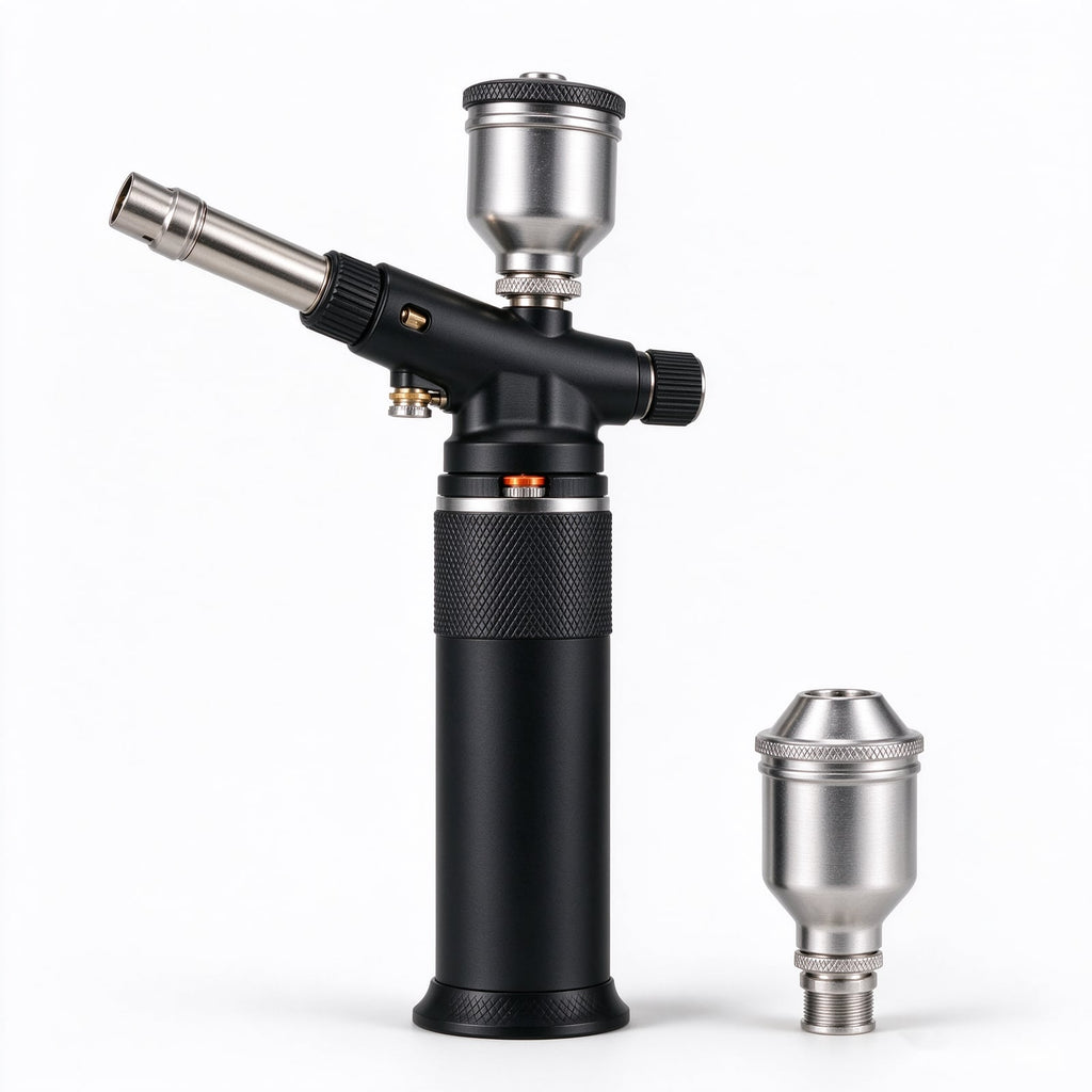 2-in-1 Butane Torch and Sparkler Lighter - Black & Silver
