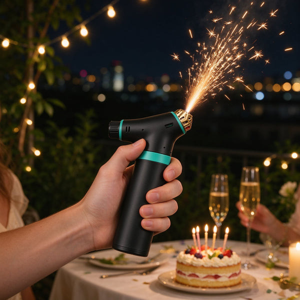 Torch and Sparkler Lighter Kit with Butane Refill and Cups