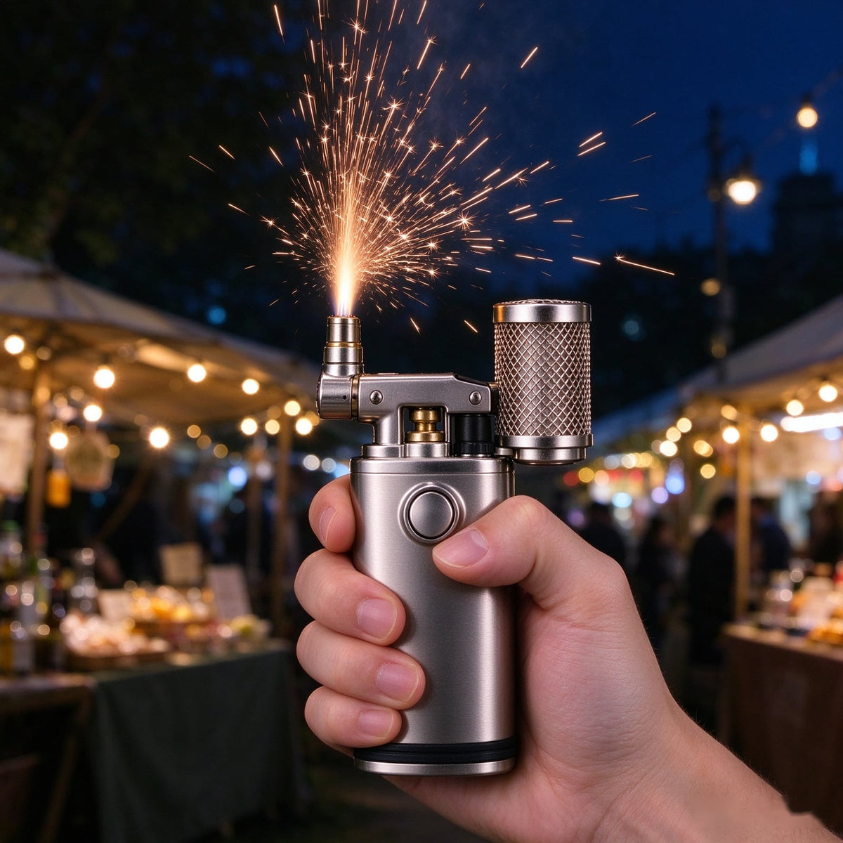 Stainless Steel 2-in-1 Torch and Sparkler Lighter