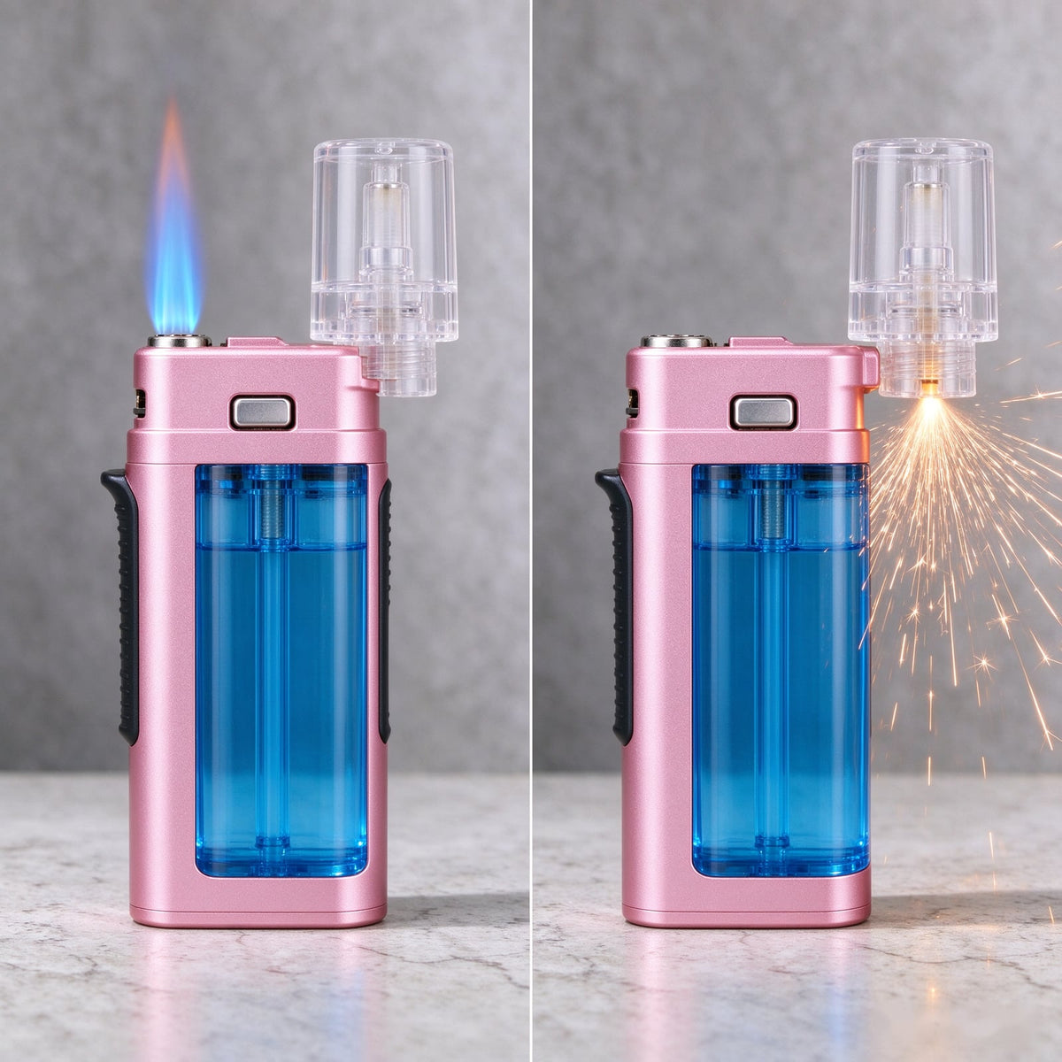 Transparent Tank Sparkler Torch - Pink and Blue Edition